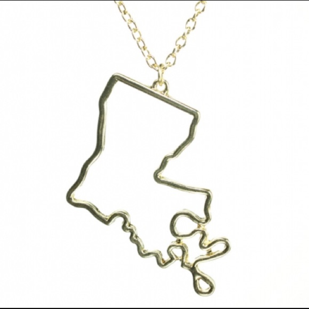 Outlined state necklace